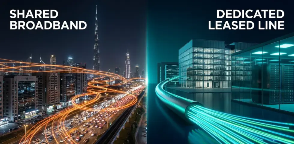 Leased line and dedicated internet UAE — guaranteed symmetric bandwidth and SLA for business