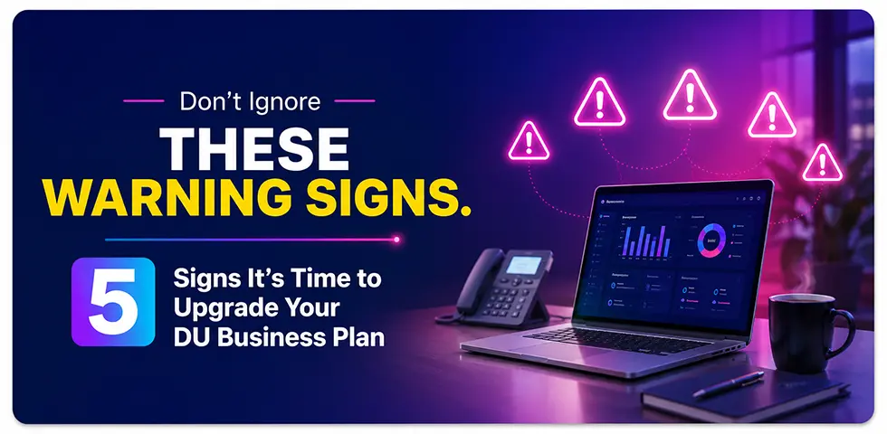 Upgrading a du business internet plan for a growing office in the UAE